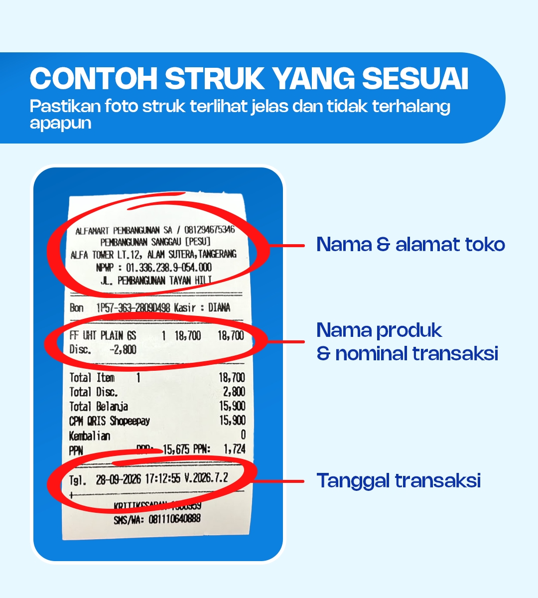 Contoh Struk Belanja