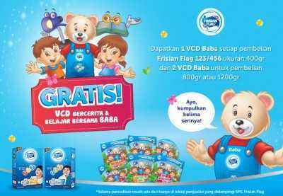 Dapatkan 1 Buah VCD BABA dengan Beli Frisian Flag Primagro 1+ dan 3+